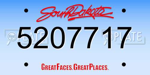 5207717 South Dakota License Plate