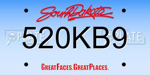 520KB9 South Dakota License Plate
