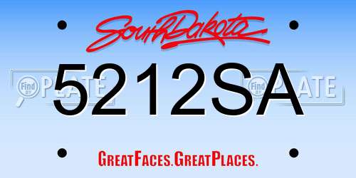 5212SA South Dakota License Plate