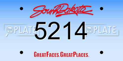 5214 South Dakota License Plate