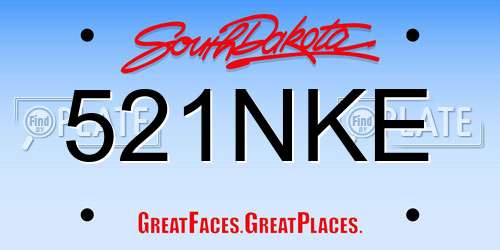 521NKE South Dakota License Plate