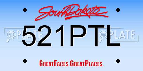 521PTL South Dakota License Plate