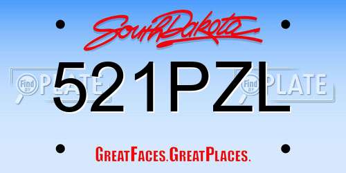 521PZL South Dakota License Plate