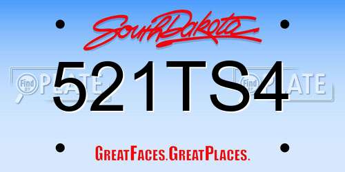 521TS4 South Dakota License Plate