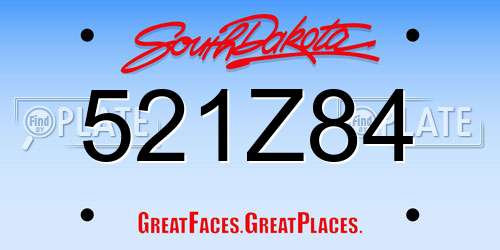 521Z84 South Dakota License Plate