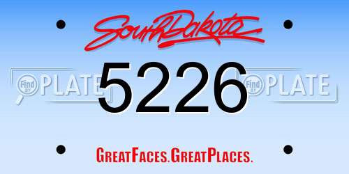 5226 South Dakota License Plate