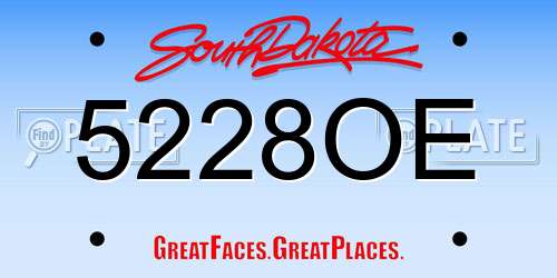 5228OE South Dakota License Plate