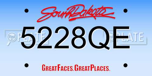 5228QE South Dakota License Plate