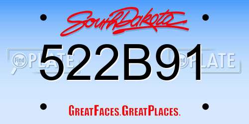 522B91 South Dakota License Plate