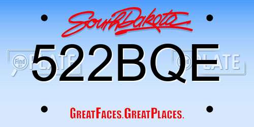 522BQE South Dakota License Plate