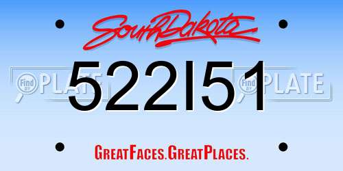 522I51 South Dakota License Plate