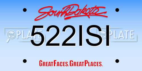 522ISI South Dakota License Plate