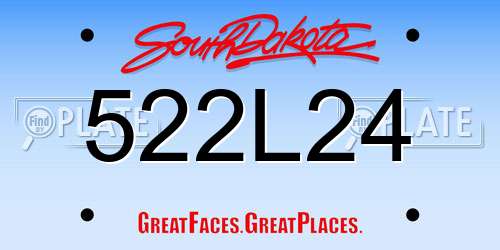 522L24 South Dakota License Plate