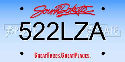 522LZA South Dakota License Plate