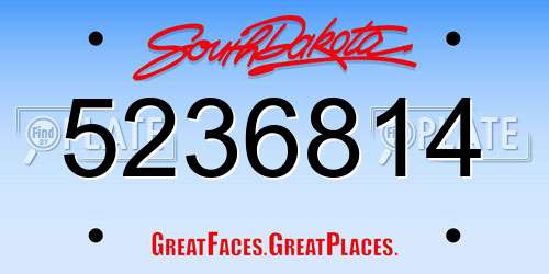 5236814 South Dakota License Plate