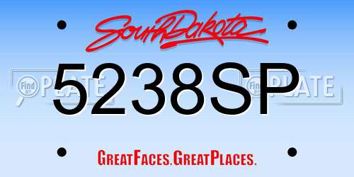 5238SP South Dakota License Plate