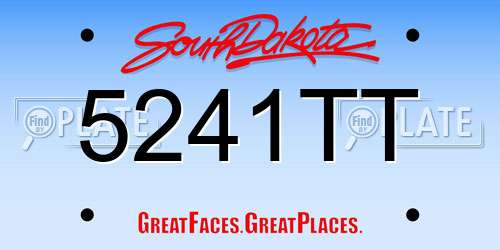 5241TT South Dakota License Plate