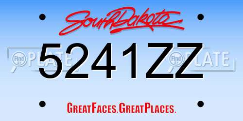 5241ZZ South Dakota License Plate