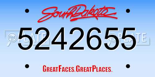 5242655 South Dakota License Plate