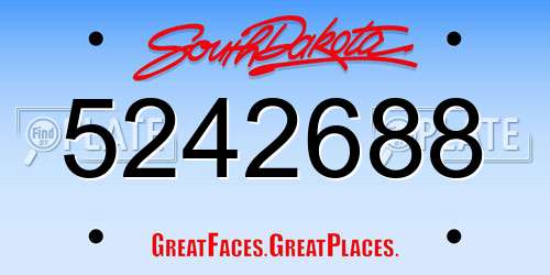 5242688 South Dakota License Plate