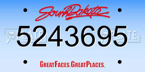 5243695 South Dakota License Plate