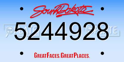 5244928 South Dakota License Plate