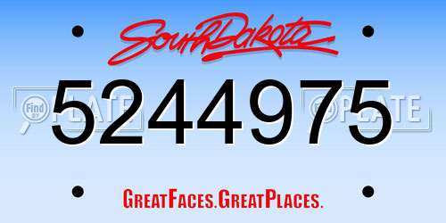 5244975 South Dakota License Plate