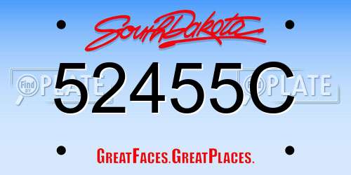 52455C South Dakota License Plate