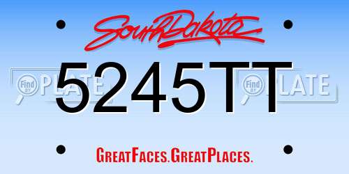 5245TT South Dakota License Plate