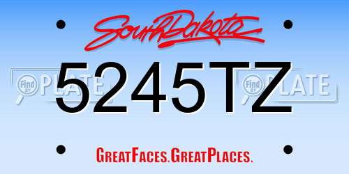 5245TZ South Dakota License Plate
