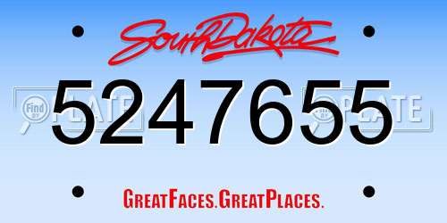 5247655 South Dakota License Plate