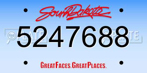 5247688 South Dakota License Plate