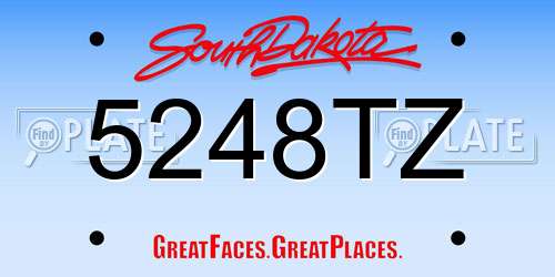 5248TZ South Dakota License Plate