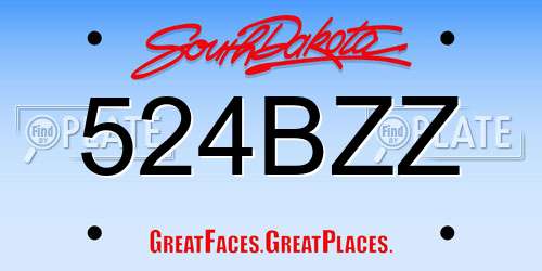 524BZZ South Dakota License Plate