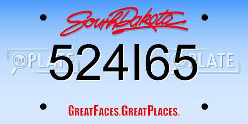 524I65 South Dakota License Plate