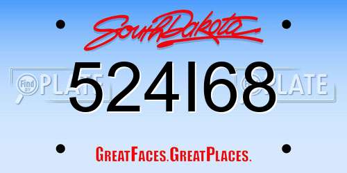 524I68 South Dakota License Plate