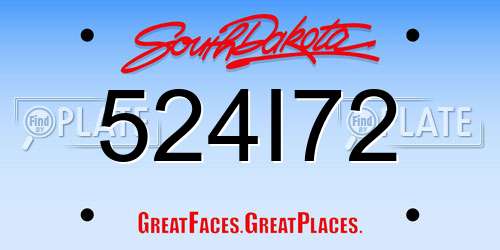 524I72 South Dakota License Plate