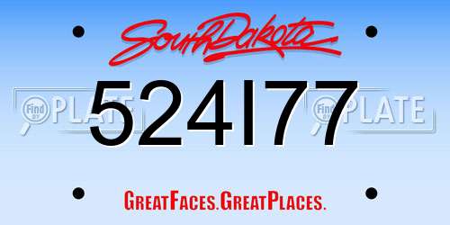 524I77 South Dakota License Plate