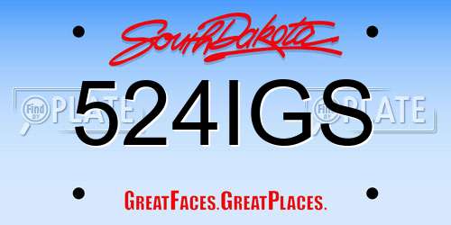 524IGS South Dakota License Plate