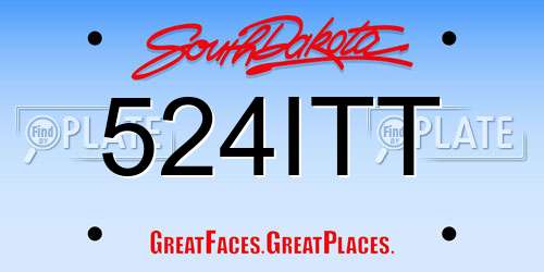 524ITT South Dakota License Plate