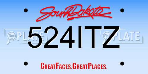 524ITZ South Dakota License Plate