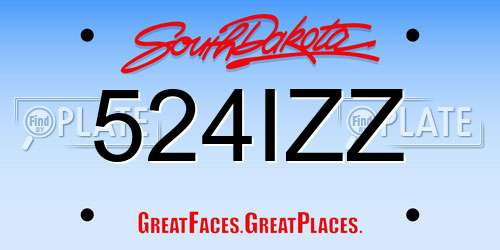 524IZZ South Dakota License Plate