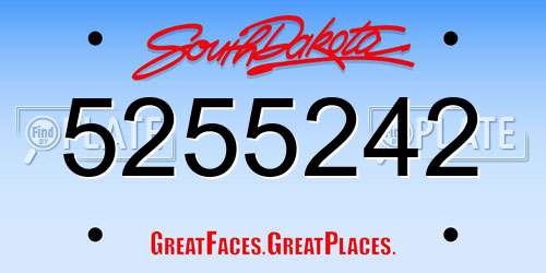 5255242 South Dakota License Plate