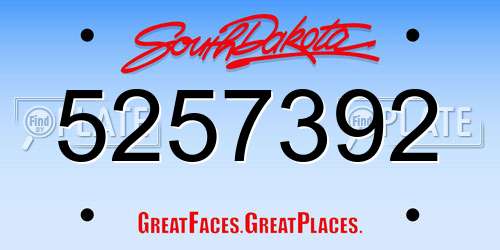 5257392 South Dakota License Plate