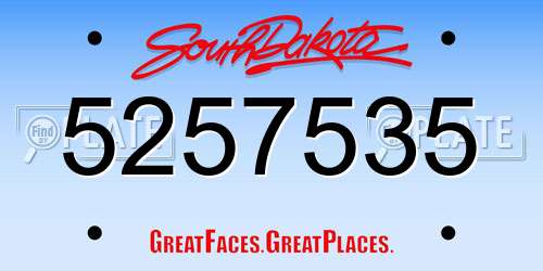 5257535 South Dakota License Plate