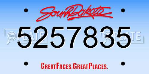 5257835 South Dakota License Plate