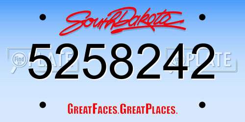 5258242 South Dakota License Plate