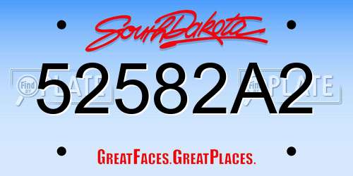 52582A2 South Dakota License Plate