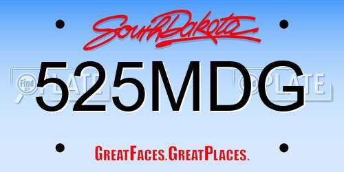 525MDG South Dakota License Plate