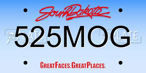 525MOG South Dakota License Plate